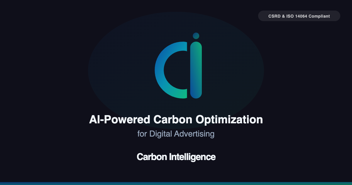 Carbon Intelligence Platform Demo - Measuring digital advertising carbon footprint